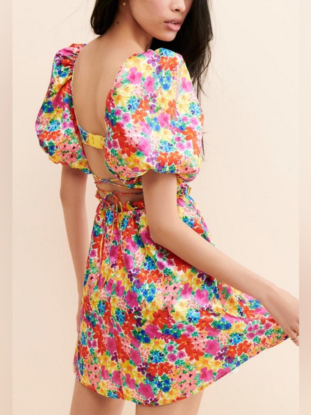 For Love & Lemons Merrill Puff Sleeve Mini Dress